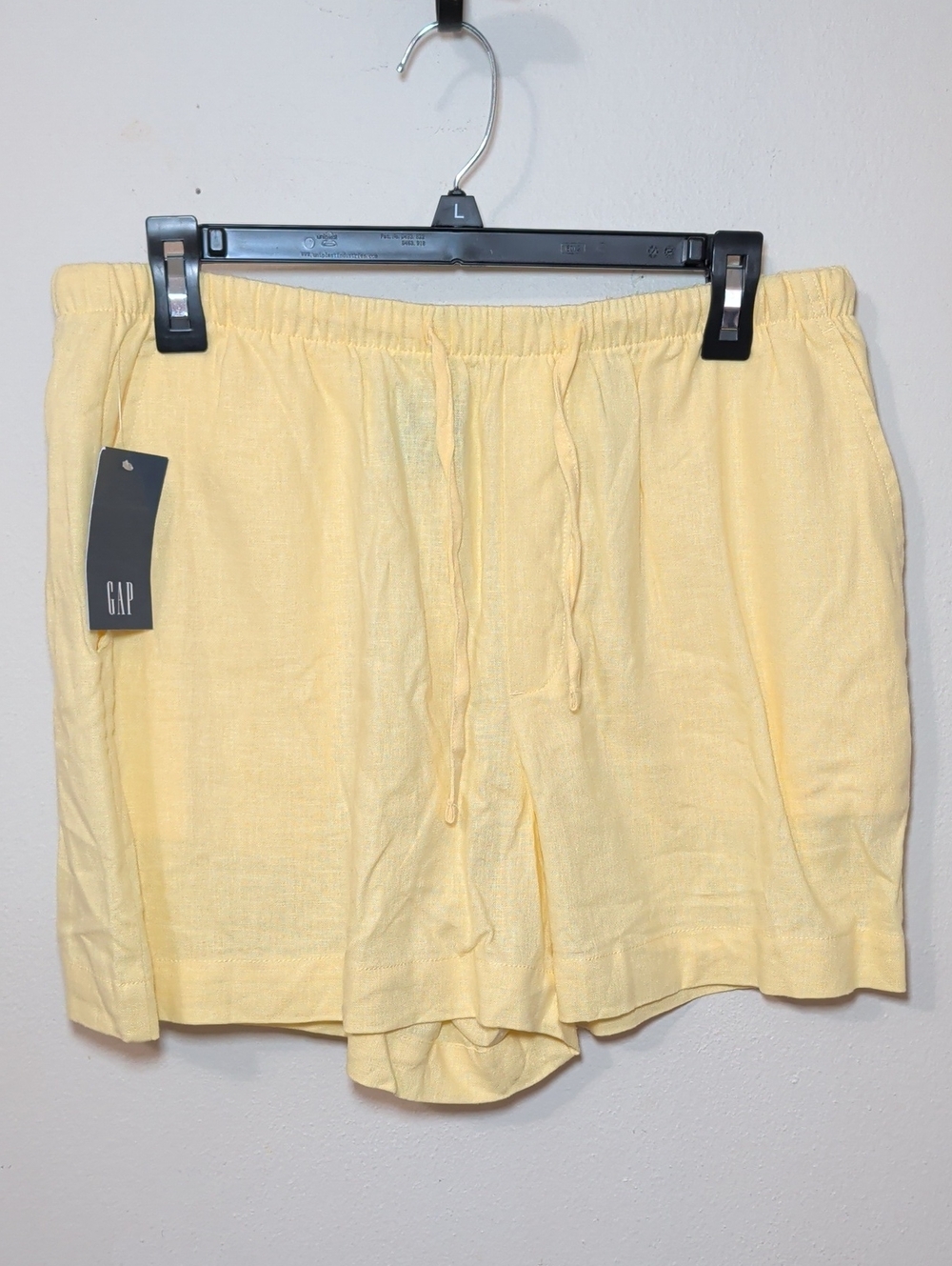 Gap Linen Pull-on Shorts Pastel Yellow High Waist 4" Inseam NEW Women's Size M